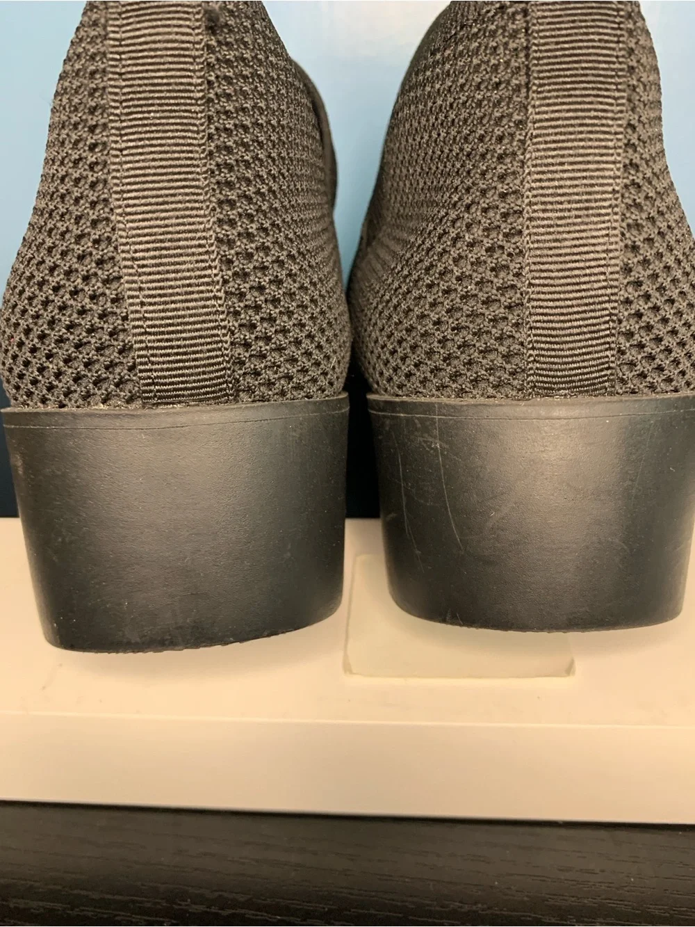 Taryn Rose Black Slip-On Knit Wedges